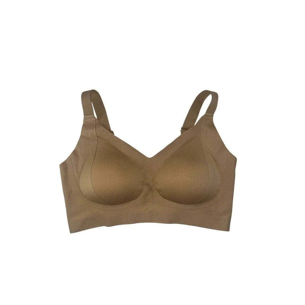 197.-   NEW Beige Plus Size Full Coverage Seamless Push Up Jelly Bra BODCURVE